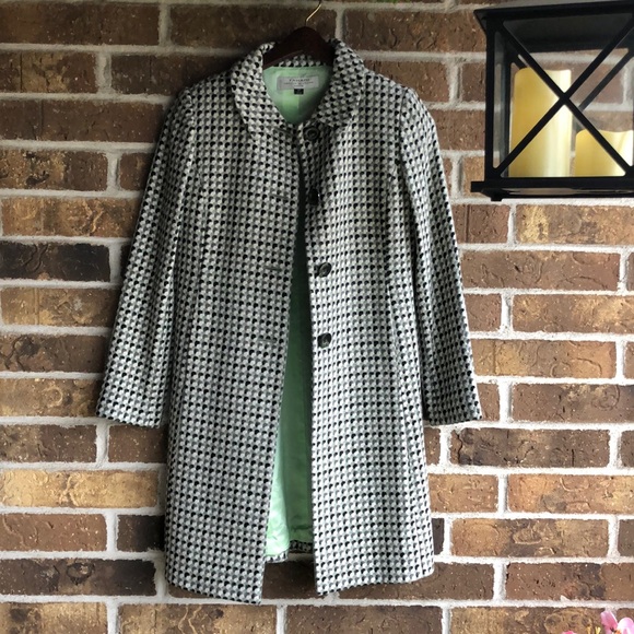 Tahari Arthur S. Levine Checker Wool Coat - Picture 2 of 14